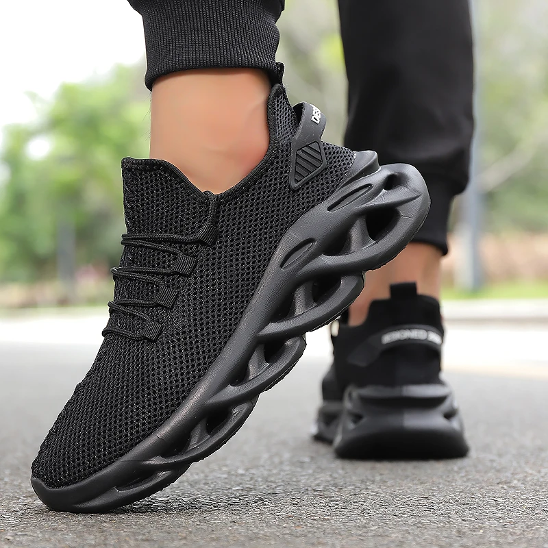 Summer Men Casual Sports Running Shoes Breathable Lightweight Sneakers Outdoor Mesh Black Athletic Jogging Tennis Walking Shoe - Image 2