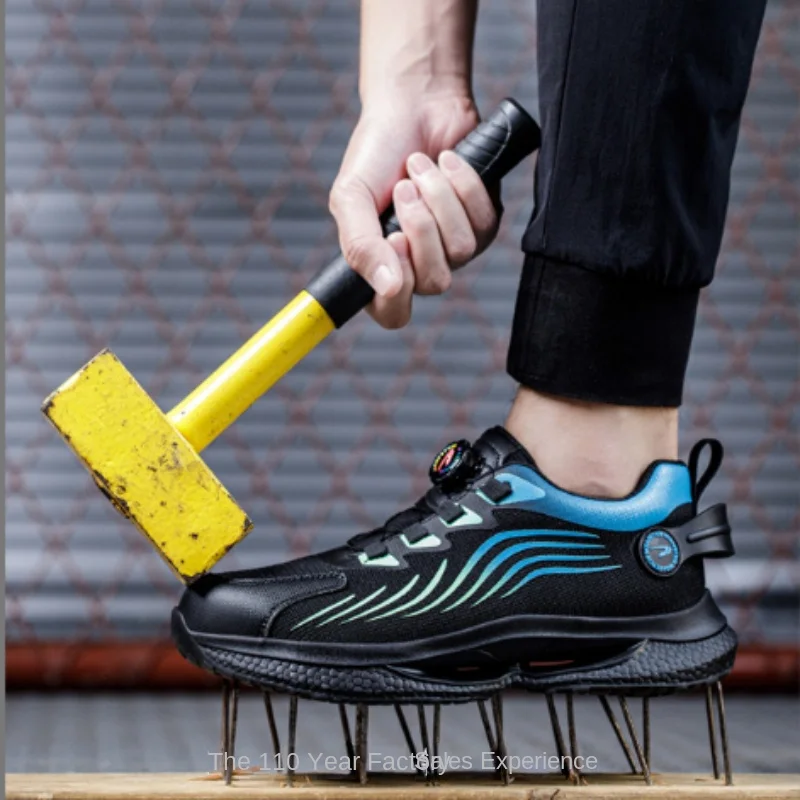 Rotating Button New Safety Shoes Men Anti-smash Anti-puncture Work Shoes Fashion Men Sport Shoes Security Protective Boots Men - Image 6