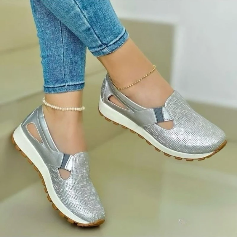 Mesh Women's Loafers Spring Summer Casual Sneakers Comfortable Slip-on Women's Vulcanized Shoes Flat Sneakers Zapatos De Mujer - Image 2