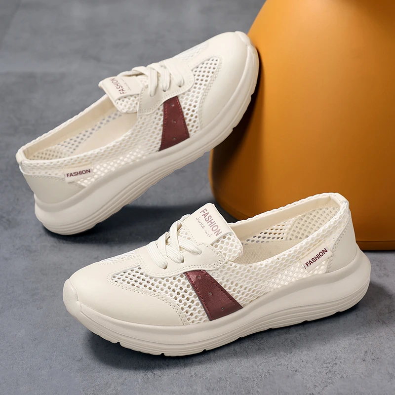 New Summer Refreshing Mesh Casual Shoes Simple and Balanced Cushioning and Elastic Lightweight Running Shoes Womens Sizes 35-42 - Image 3