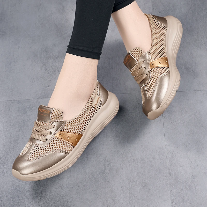 New Summer Refreshing Mesh Casual Shoes Simple and Balanced Cushioning and Elastic Lightweight Running Shoes Womens Sizes 35-42 - Image 4