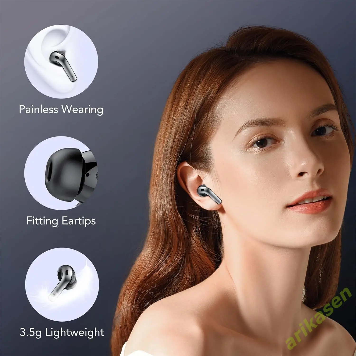 Wireless Bluetooth Earbuds Headphones 52 Hrs Playtime IPX7 Waterproof 4 Mic Call Noise Cancelling with LED Display Charging Case - Image 3