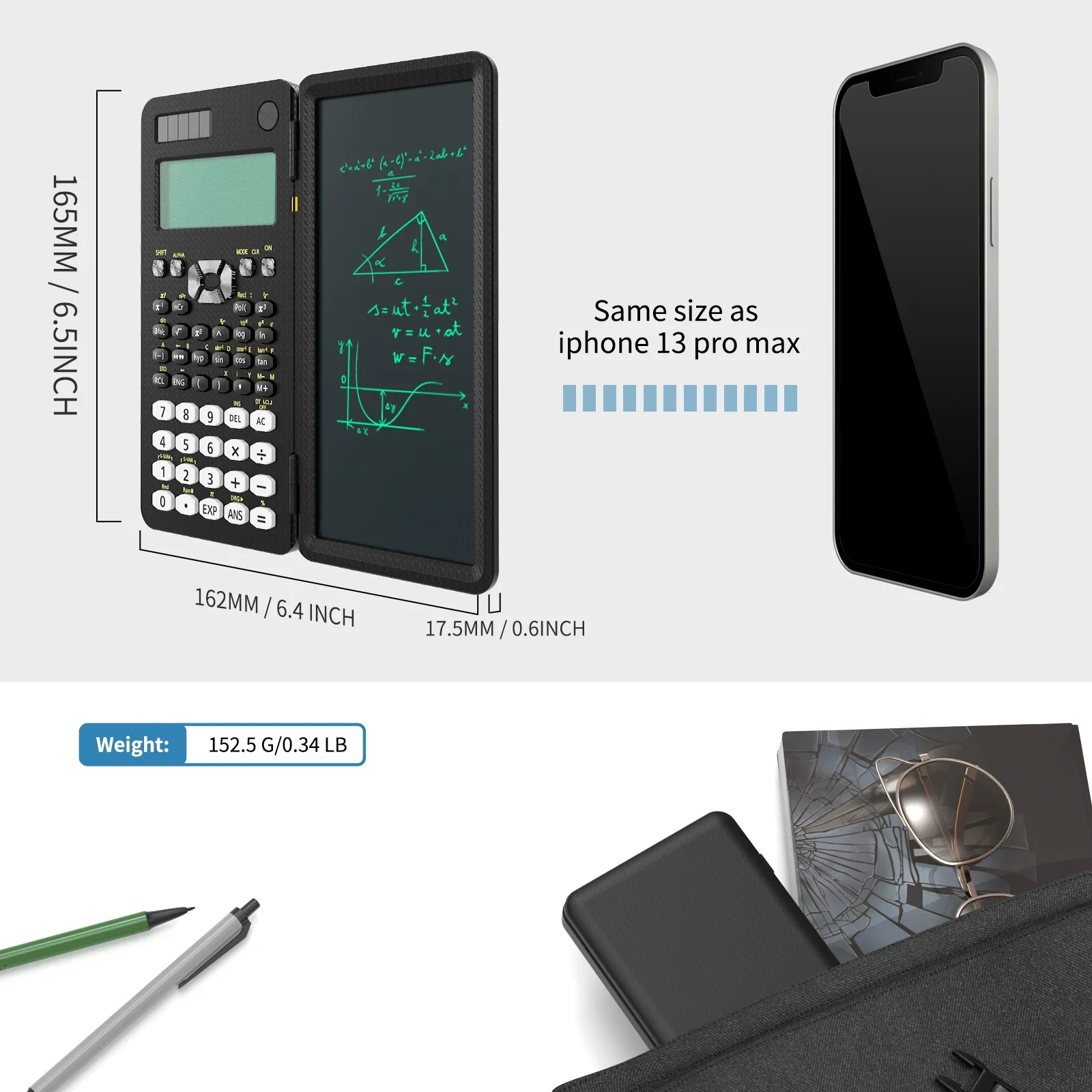 Mini Scientific Calculator with Writing Tablet Calculators Notepad Memo Office Electronics School Supplies 991es Ms EX 82ms NEW - Image 5