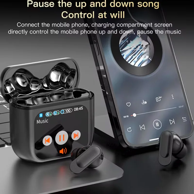 SE60 Wireless Earphones Bluetooth 5.4 LED Display Gaming Headset Sport Headphones HIFI Sound Low Latency Earbuds - Image 5