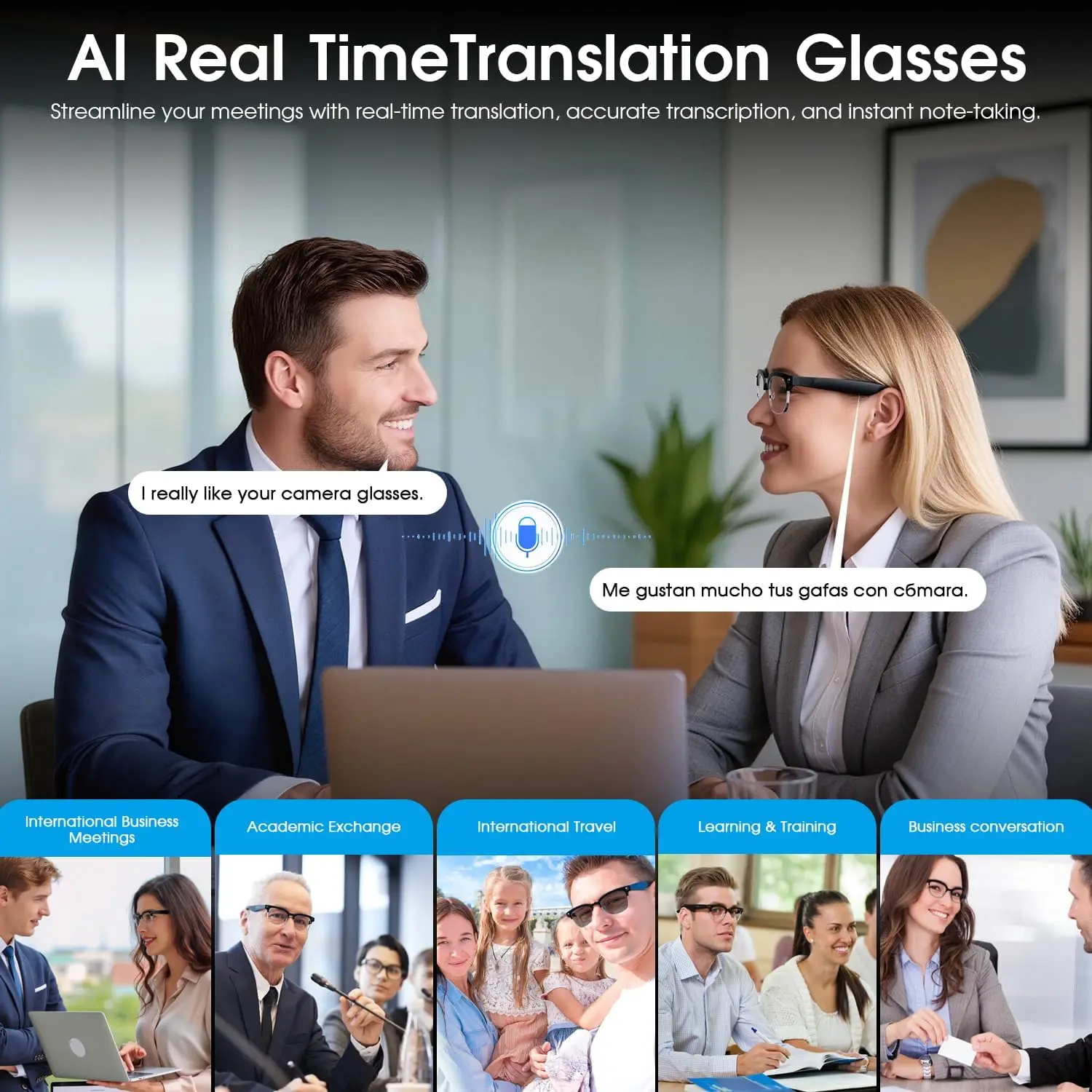 2026New 800W Pixel Camera Smart Glasses Men Video Recording AI Photo Recognition Bluetooth Call Voice Translation Sunglasses Man - Image 6