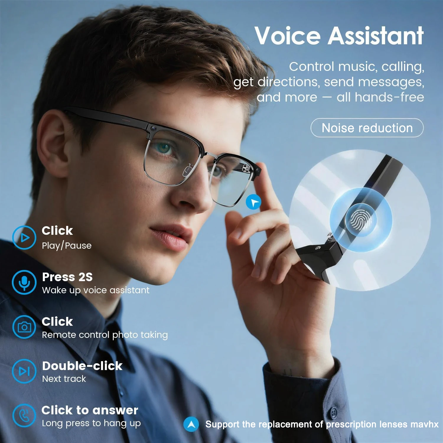 2026New 800W Pixel Camera Smart Glasses Men Video Recording AI Photo Recognition Bluetooth Call Voice Translation Sunglasses Man - Image 4