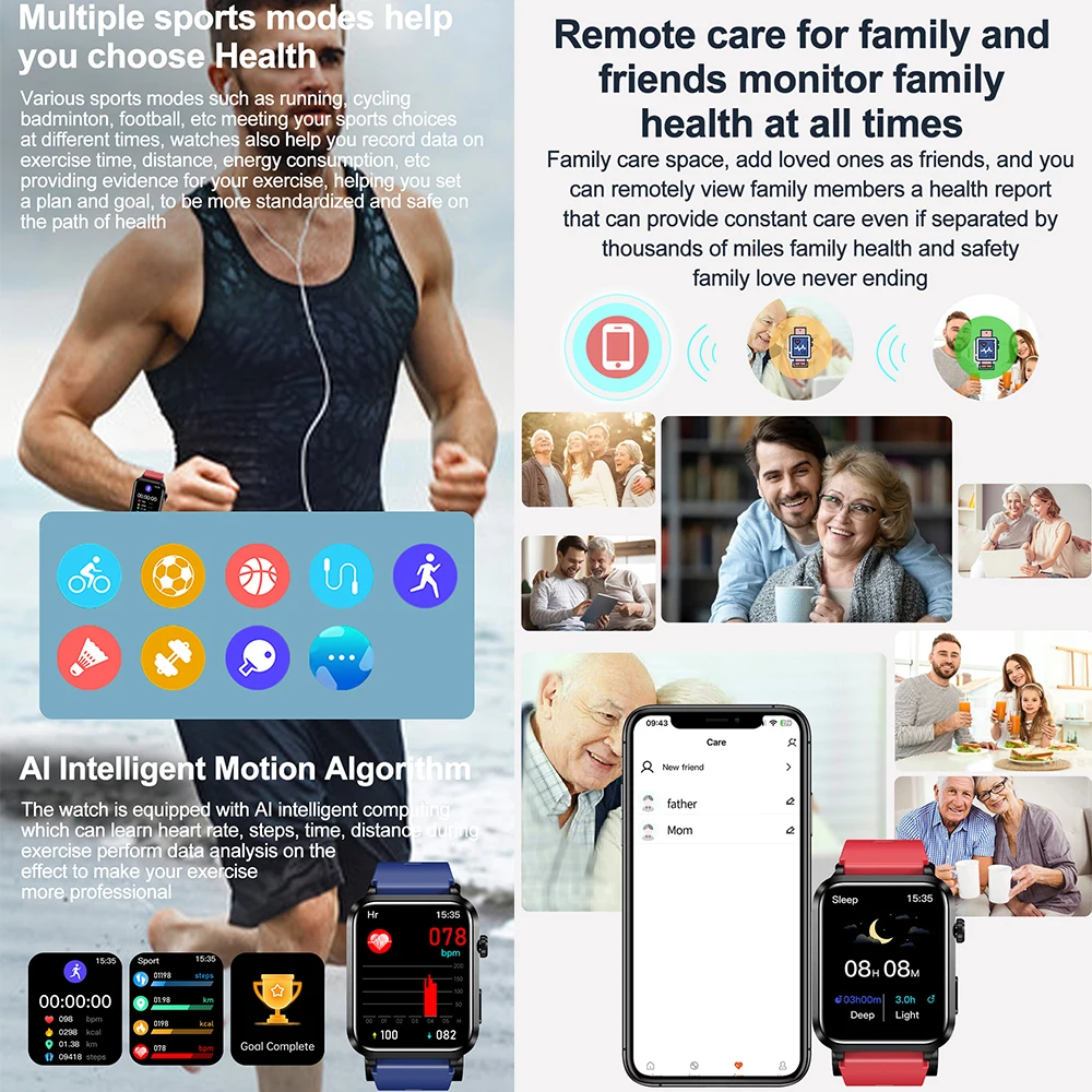 2026 New Airbag Smart Watch man air Pump ECG True Accurately Blood Pressure health watch Uric Acid Blood Lipids watch - Image 5