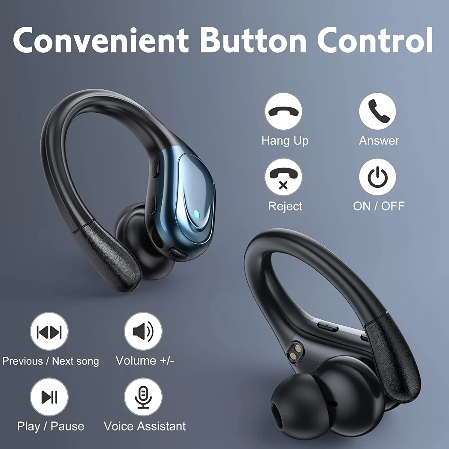 BX17 Bluetooth Earphones Tws Ear Hook Bluetooth 5.3 Running Sports Stereo Buttons Control With Microphone Wireless Headphones - Image 6