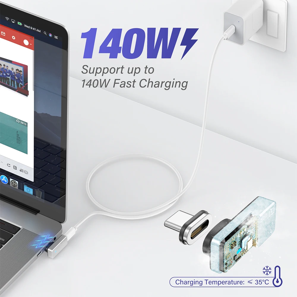 140W Magnetic Adapter 24Pins USB C PD4.0 Fast Charge Cable Converter for iPhone 15 Ipad Pro Macbook Adapter Connector Steam Deck - Image 5