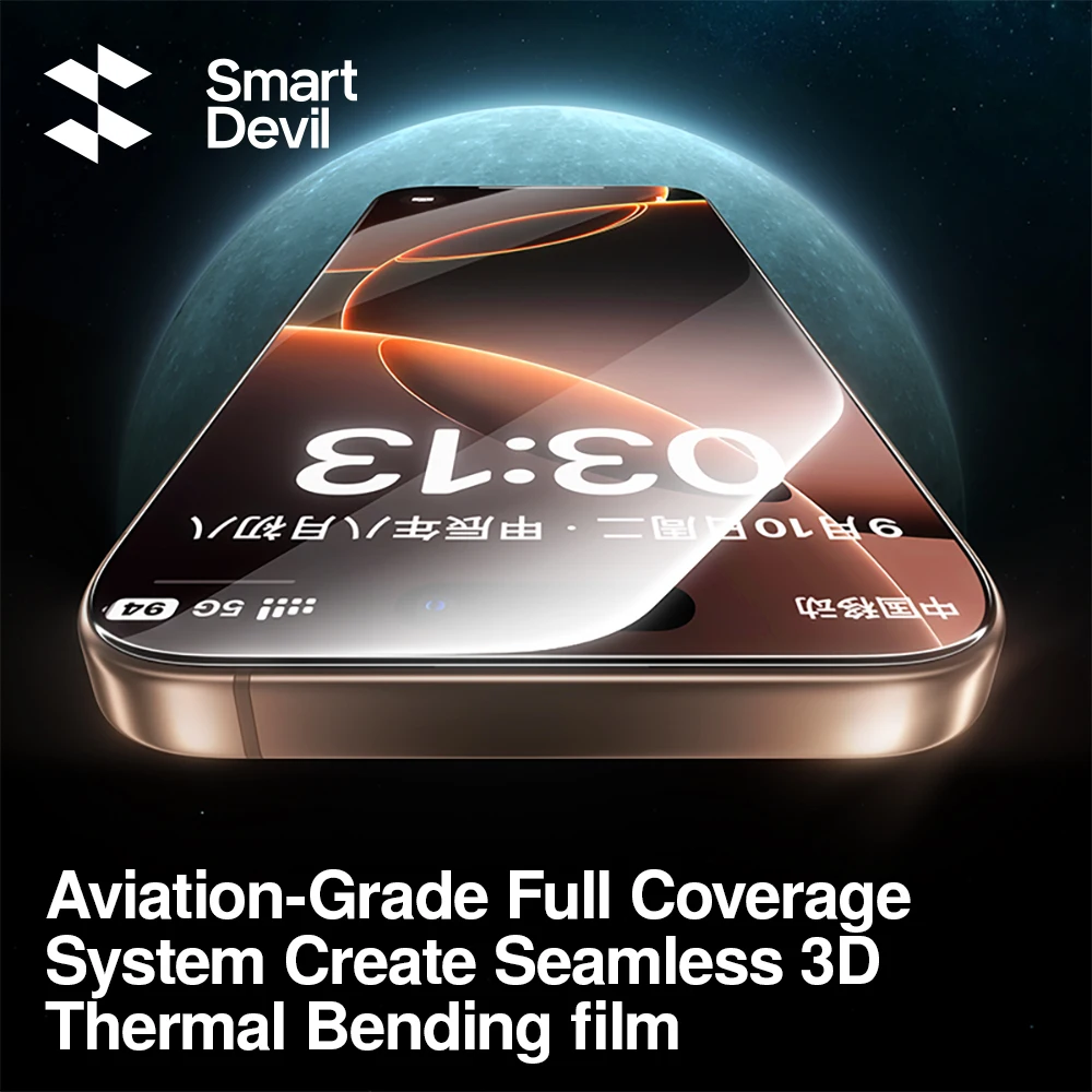 SmartDevil Hot-bending Screen Protector for iPhone 16 Pro Max 16 Pro Dust-free Cabin HD Tempered Glass Film for iPhone 15 14 13 - Image 4
