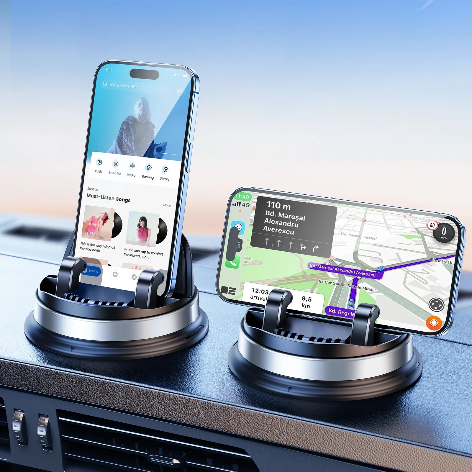 Oatsbasf 360° Rotation Car Phone Holder Tablet Stand Universal Car Bracket Mobile Accessories Auto-Clanp Phone Support Holder - Image 2