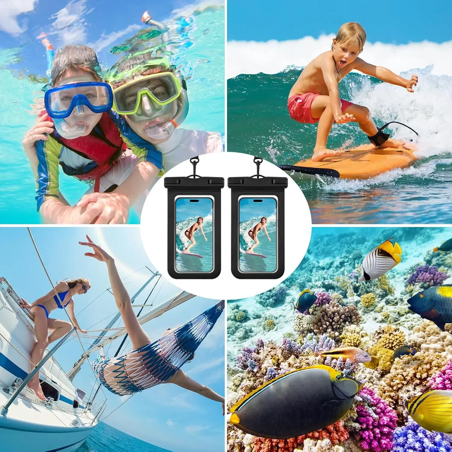 Floating Waterproof Phone Pouch Universal Water Resistant Phone Case Under 7.2 Inches Phone Dry Bag Essential for Water Sport - Image 6