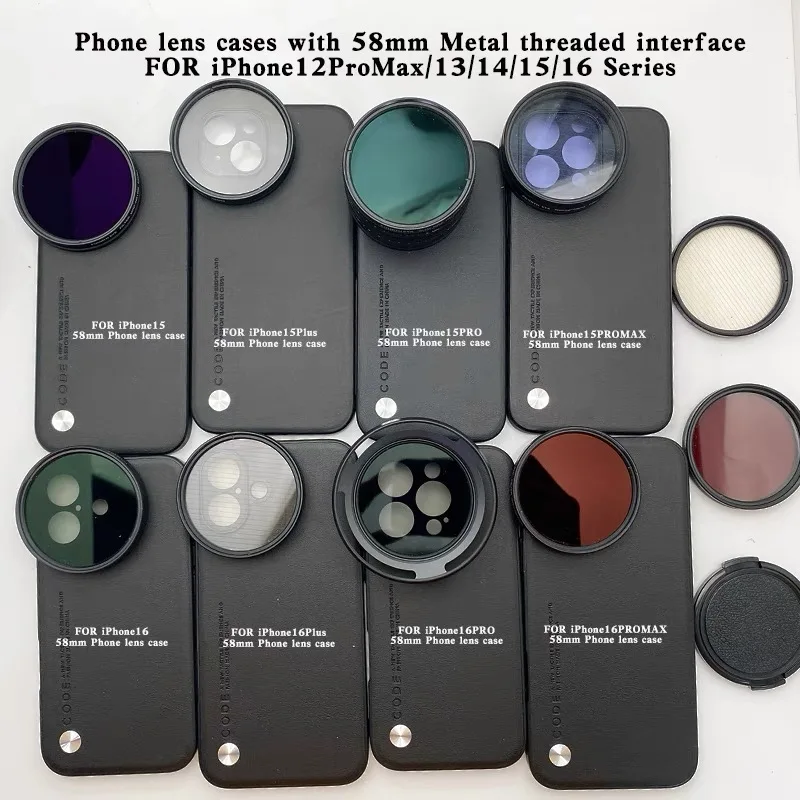 58MM Thread Filter Interface Phone Lens Case With Universal CPL UV FLD Filter For iPhone 12 13 14 15 Pro Max 16 Plus Pro Max - Image 3