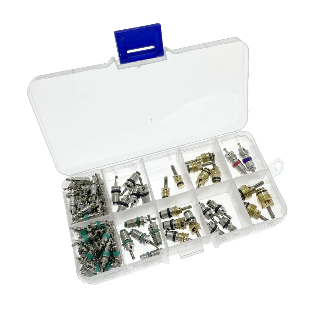 102Pcs Car Air Conditioner Valve Cores Assortment A/C AC Shrader Valve Core & Tool R134 R12 HVAC Valves Kit Auto Accessories - Image 4