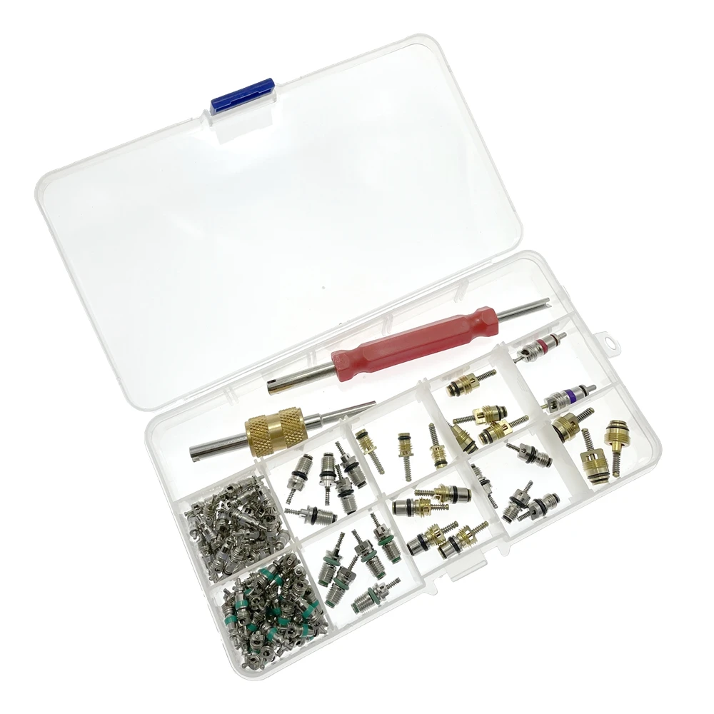 102Pcs Car Air Conditioner Valve Cores Assortment A/C AC Shrader Valve Core & Tool R134 R12 HVAC Valves Kit Auto Accessories - Image 2