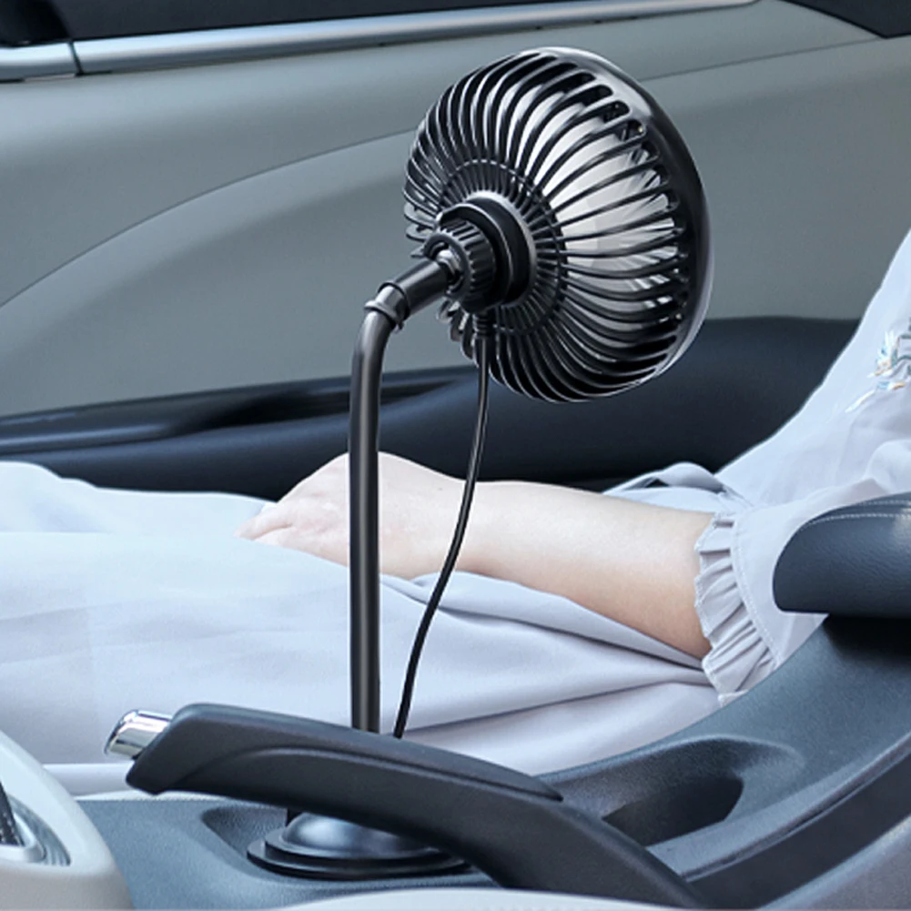 USB Powerful Quiet Car Cooling Fan Rotatable Portable Car Cup Holder Fan for Car Van Truck SUV RV