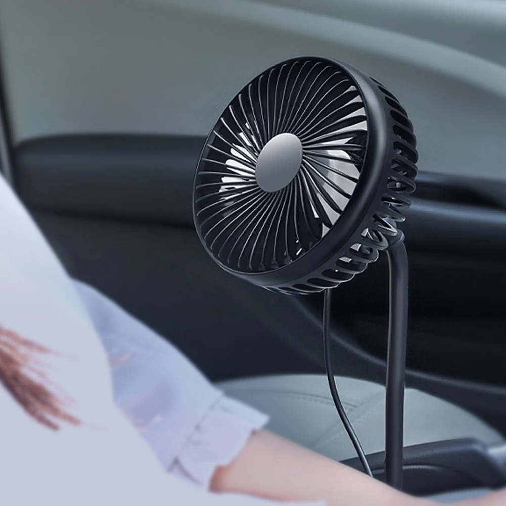 USB Powerful Quiet Car Cooling Fan Rotatable Portable Car Cup Holder Fan for Car Van Truck SUV RV - Image 3