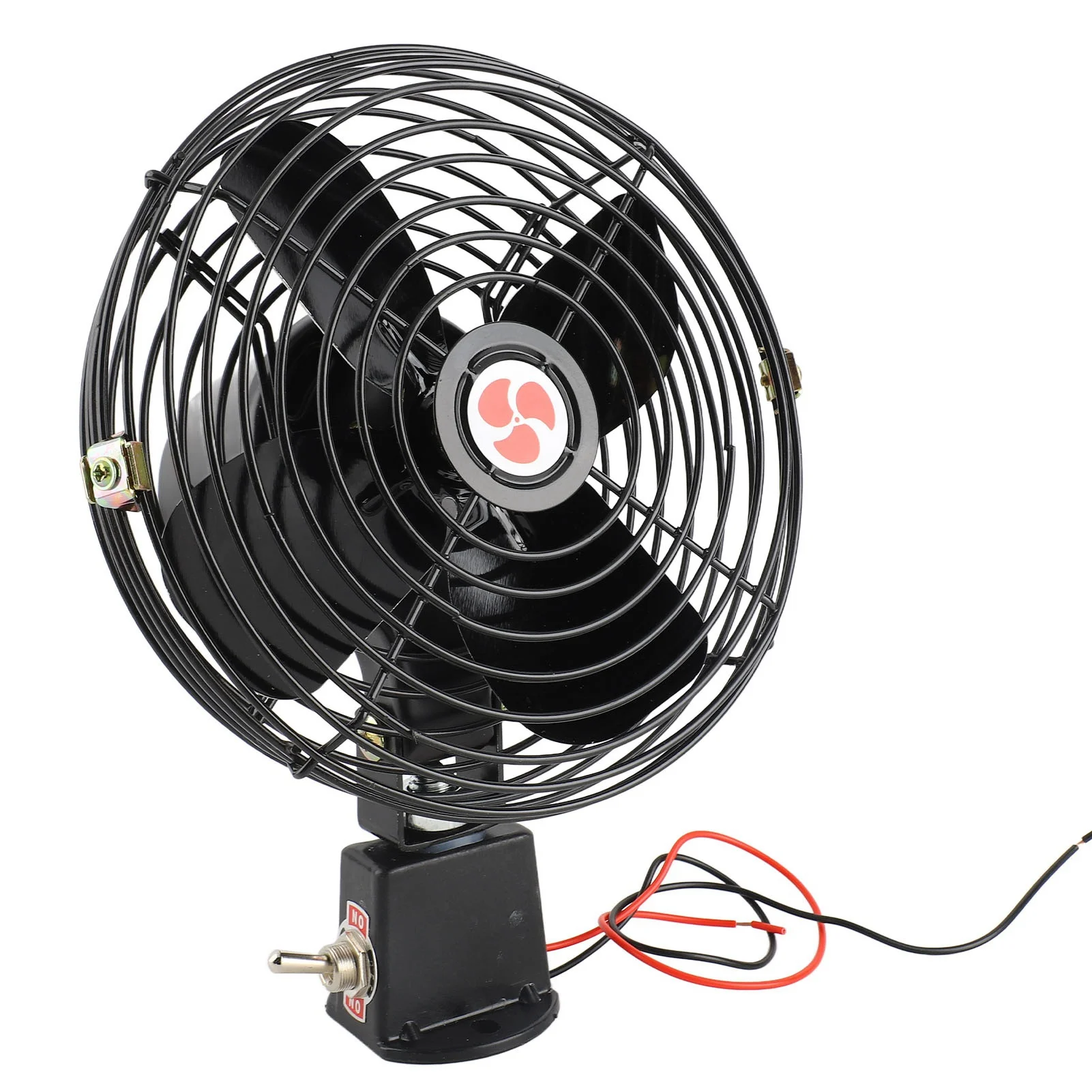 12V RV Cooling Fan Metal Car Fan 12V RV Cooling Fan with 2 Speed Heavy Duty Quiet Metal Car Fan for Truck RV Car Boat Bus
