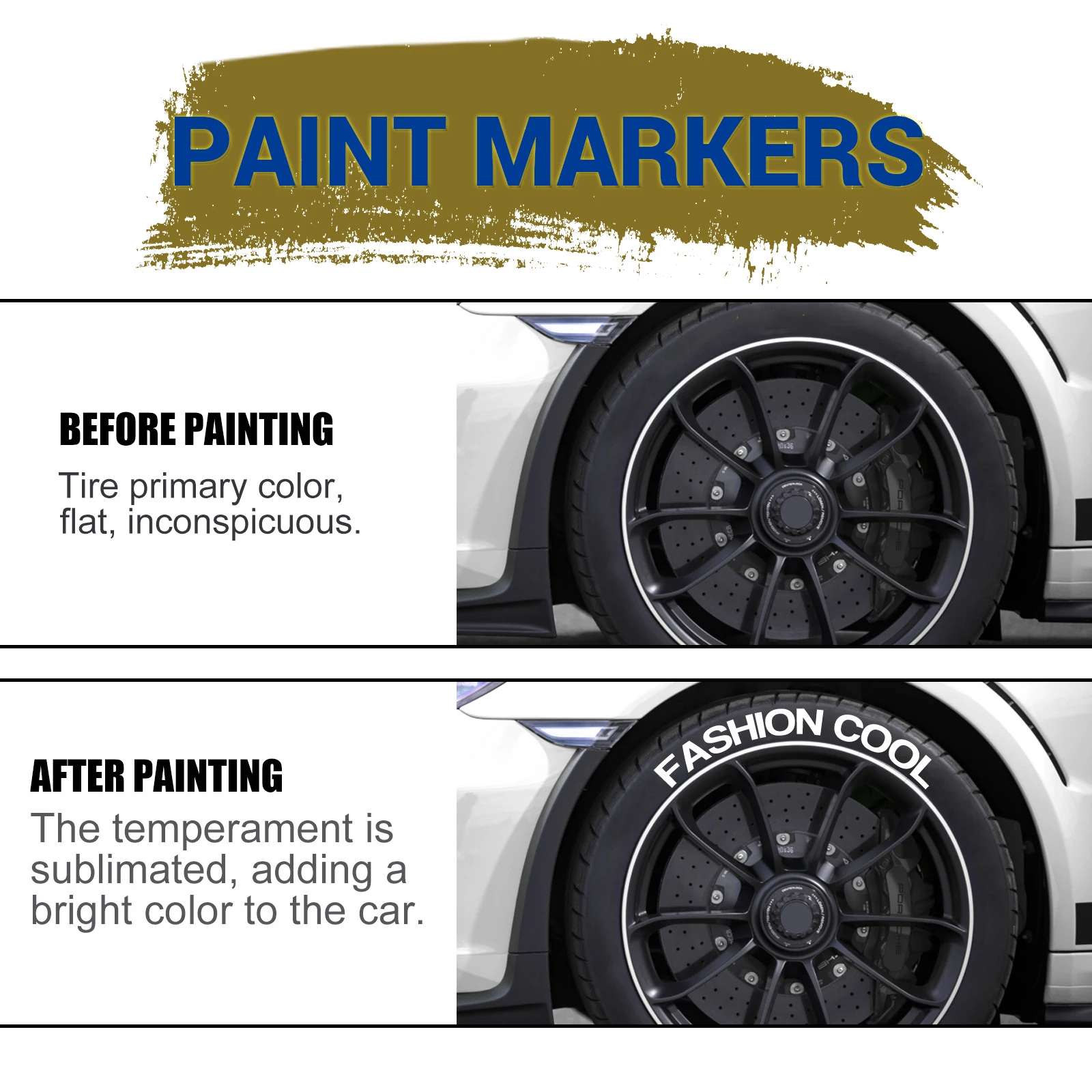 White Waterproof Cars Wheel Tire Oily Mark Pen Auto Rubber Tyre Paint Pen Cd Metal Permanent Paint Marker Graffiti Touch Up - Image 4