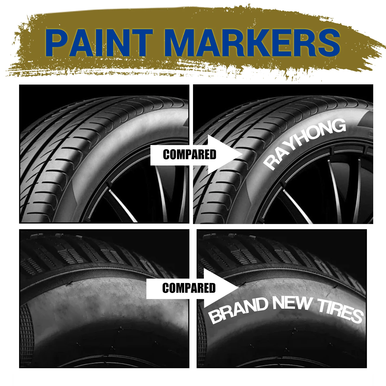 White Waterproof Cars Wheel Tire Oily Mark Pen Auto Rubber Tyre Paint Pen Cd Metal Permanent Paint Marker Graffiti Touch Up - Image 2
