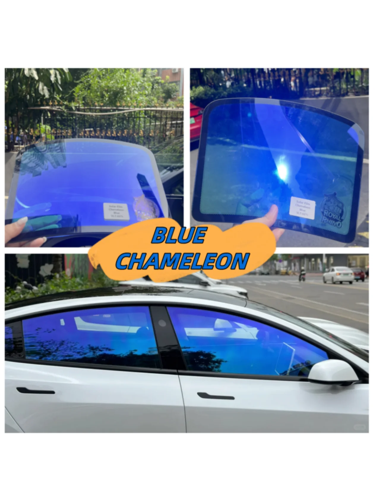 Width50/76/100cm 60% Blue Chameleon Film Car Window Color Chanage Tint Glass Sticker Solar Decorative Protective Foils - Image 4