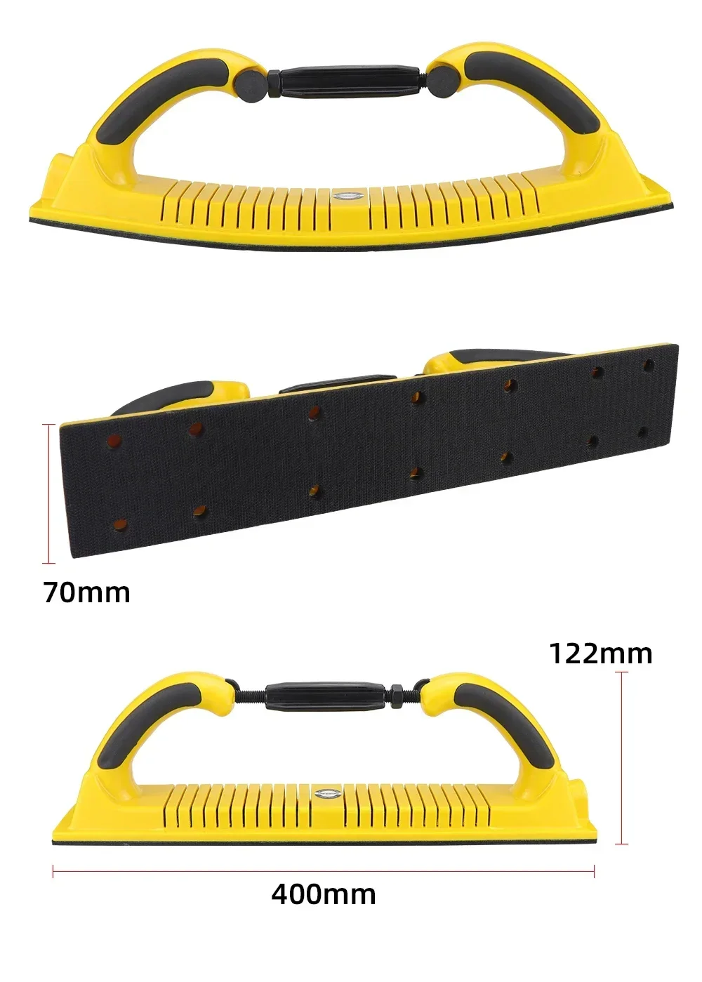 Dry grinding hand push board car putty grey hand planer adjustable concave and convex plane hand grinding block body repair tool - Image 2