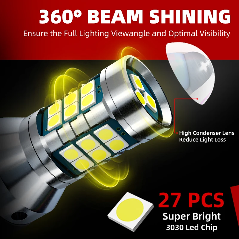 2pcs Car W21/5W LED Blub Daytime Running Light W21W 7443 7440 DRL For Mazda 2 DL DJ 3 BP BT-50 CX-30 CX-5 KF CX-9 MX-5 RF Targa - Image 6
