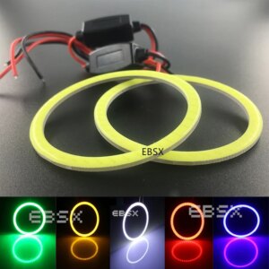 2Pcs 12V COB LED Headlight Angel Eyes Bulb 40 50 60mm 70 80 90 95mm 100 110 120mm 130 140mm Halo Ring Car Daytime Running Light