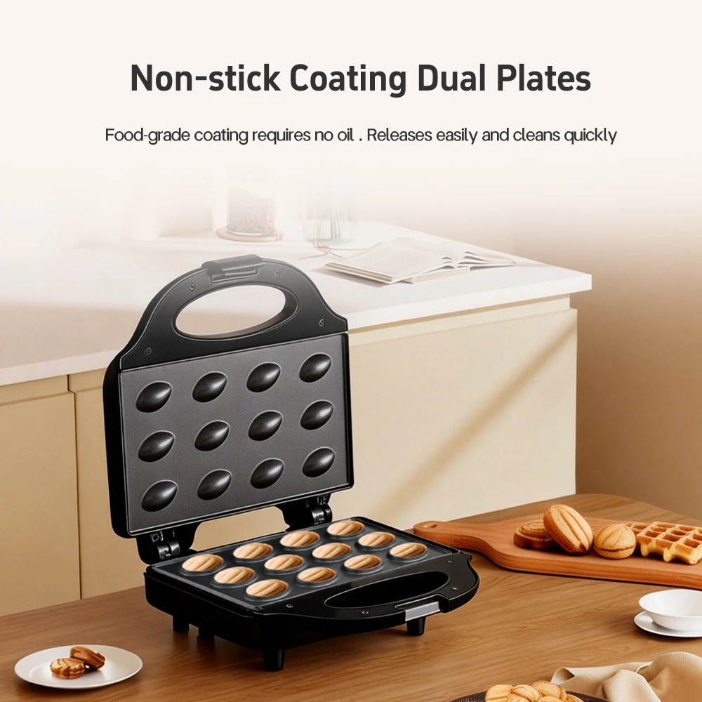 Electric Walnut Cake Waffle Maker With Nuts 12 Holes Cooking Kitchen Biscuits Making for Baking Business Nuts Waffle - Image 3