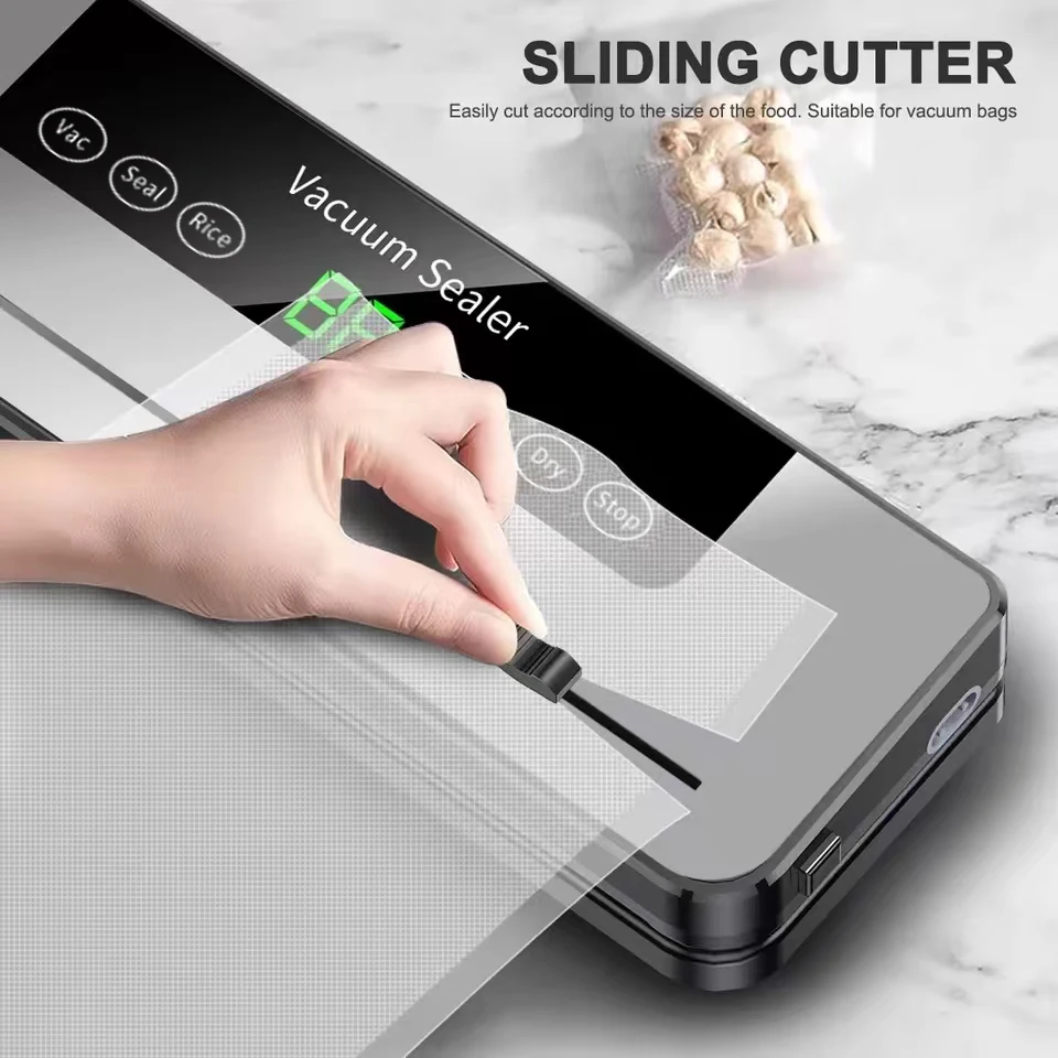 Electric Vacuum Sealer Food Storage Seal Touch Button Dry/Wet Built-in Cutter Kitchen Food Sealing Vacuum packaging machine - Image 2