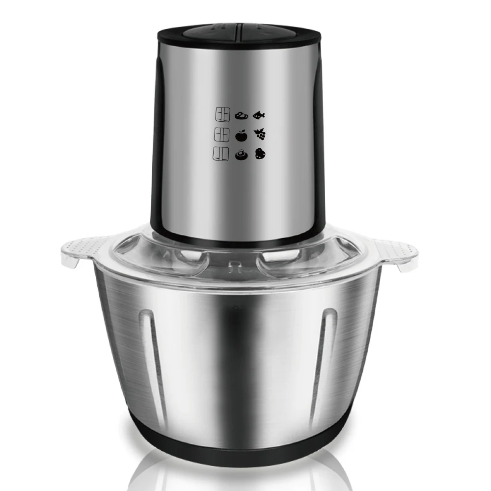 2 Speeds Electric Chopper Meat Grinder Stainless Steel Mincer Food Processor Kitchen Slicer Egg Beater Garlic Vegetable - Image 2