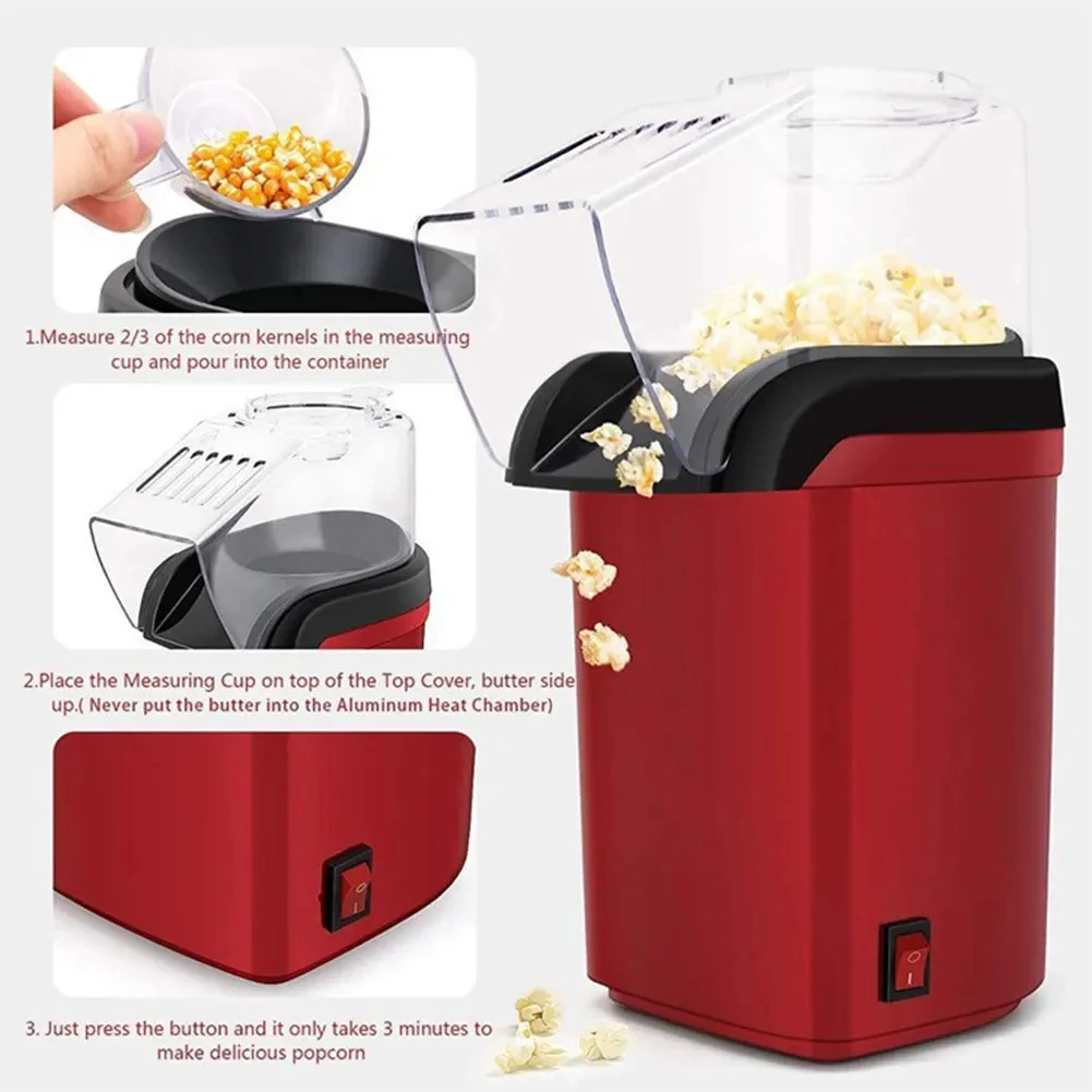 Popcorn Machine High Popping Rate Fully Automatic Popcorn Machine Electric Air Popper Mini Popcorn Machine for Home Kitchen - Image 4