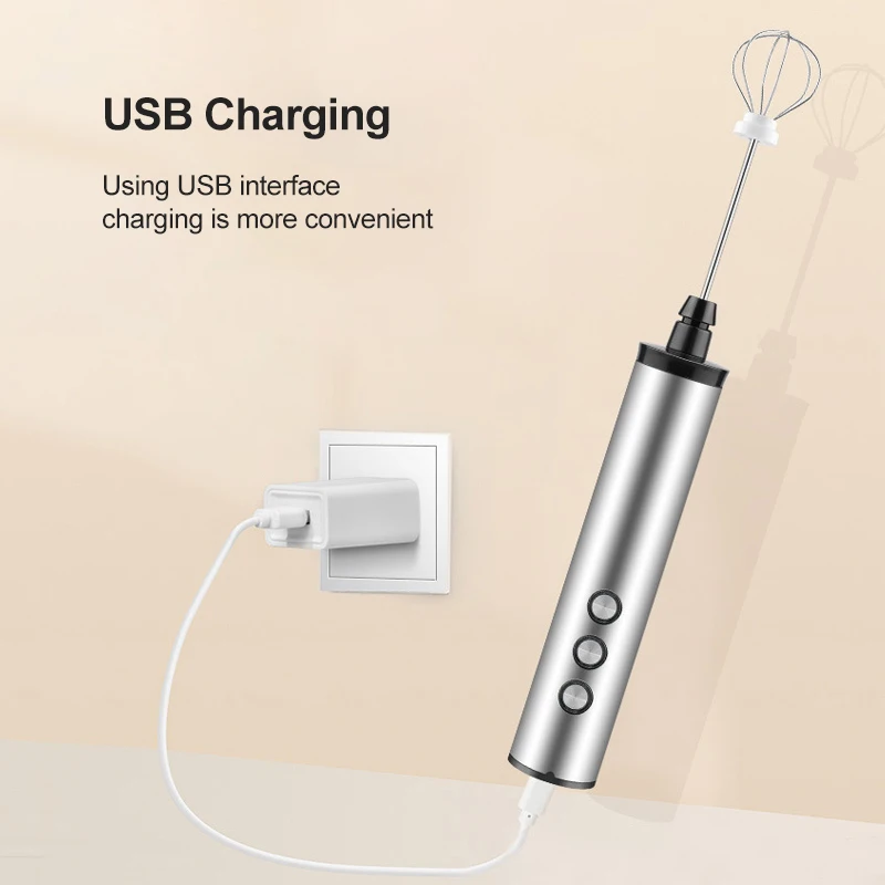 3 In 1 Milk Frothers Electric Handheld Blender With USB Electrical Mini Coffee Maker Whisk Mixer For Coffee Cappuccino Cream - Image 5