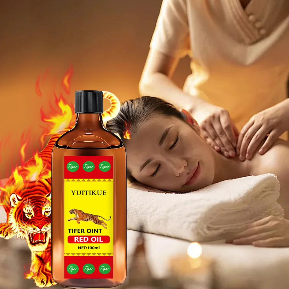 YUITIKUE Tifer Oint Red Oil 100ml - Tiger Formula for Muscle & Joint Massage, Sport & Daily Use, for All - Image 3