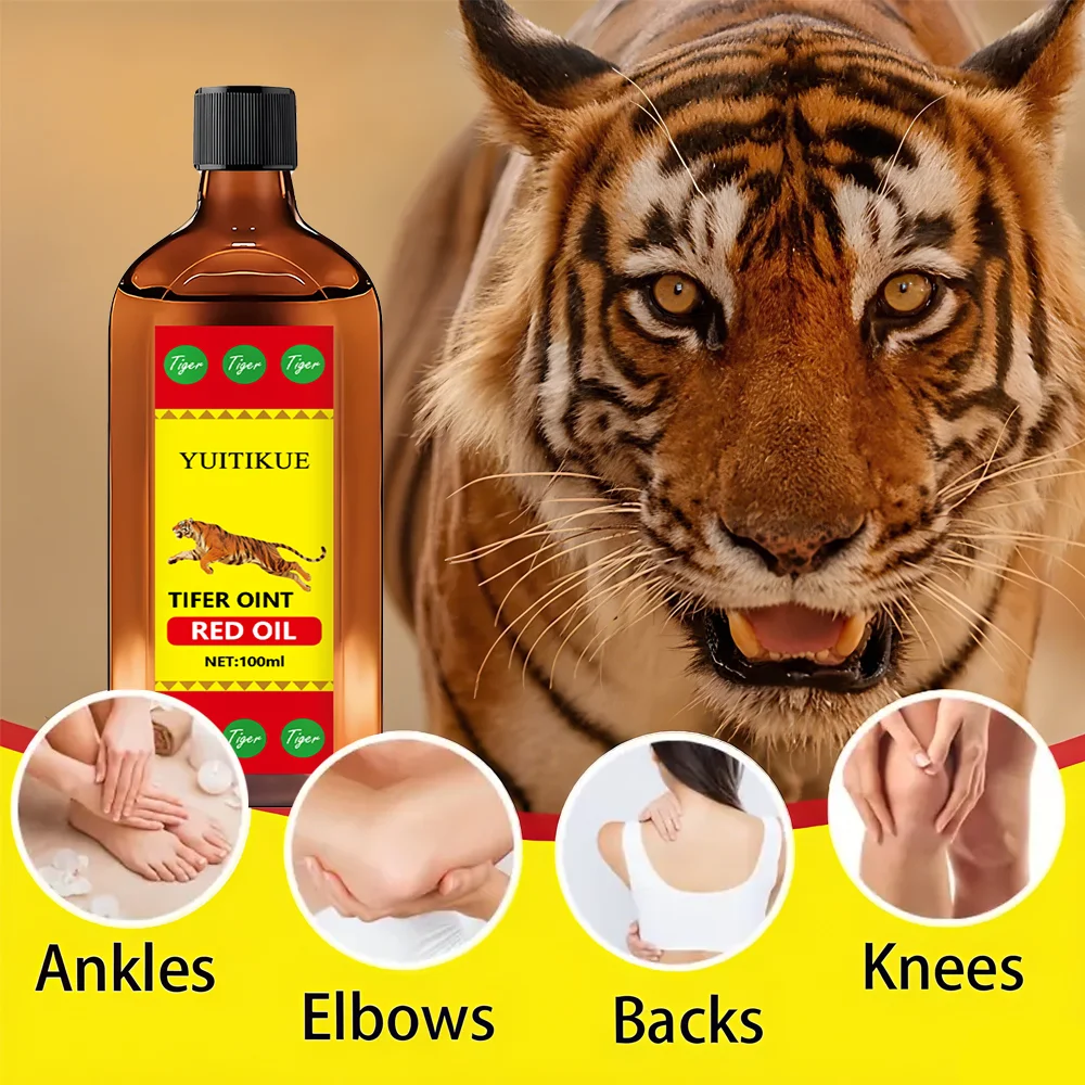 YUITIKUE Tifer Oint Red Oil 100ml - Tiger Formula for Muscle & Joint Massage, Sport & Daily Use, for All - Image 6