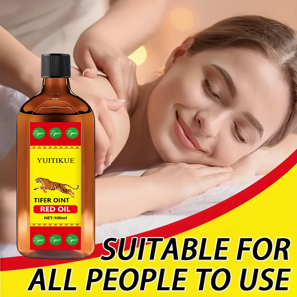 YUITIKUE Tifer Oint Red Oil 100ml - Tiger Formula for Muscle & Joint Massage, Sport & Daily Use, for All - Image 4