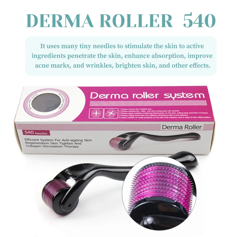 Micro Needling 540 Roller Derma Roller Professional Titanium Dermaroller 0.2/0.25/0.3mm Hair Regrowth Beard Growth Treatment - Image 6