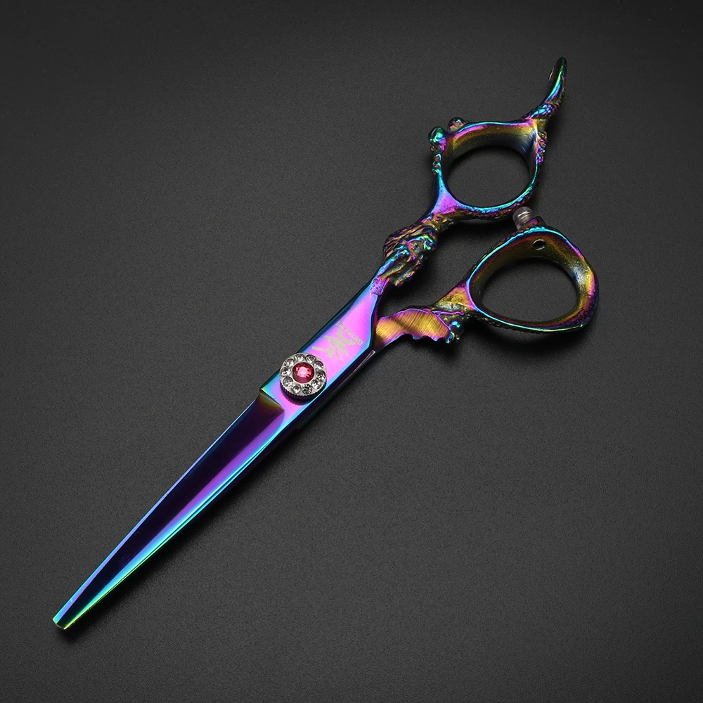 Purple Double Dragon Handle Hair Scissors Barber Cutting Scissors and Thinning Scissors Japanese Scissors - Image 4