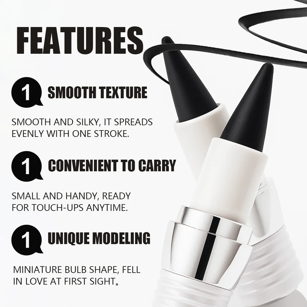 Creamy texture Eyeliner 1 Counts Easy Coloring Sweat Proof High Pier Pencil, Daily Makeup Accessories for Women - Image 5