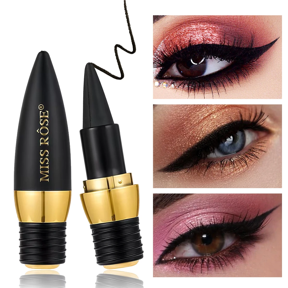 Creamy texture Eyeliner 1 Counts Easy Coloring Sweat Proof High Pier Pencil, Daily Makeup Accessories for Women
