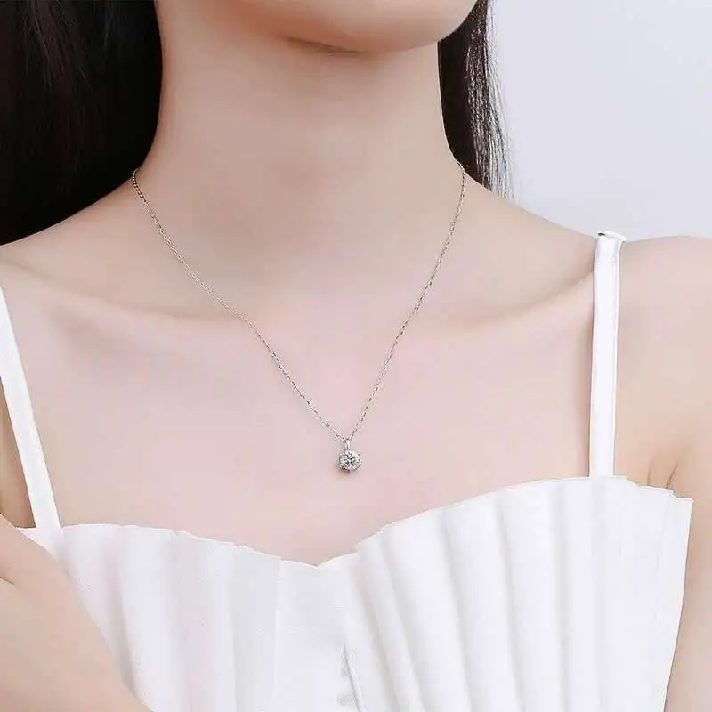 925 Sterling Silver Ring Earring Necklace One Piece Set 2.5CT D Color Moissanit Fine Jewelry Women's Accessories For Party Gift - Image 3