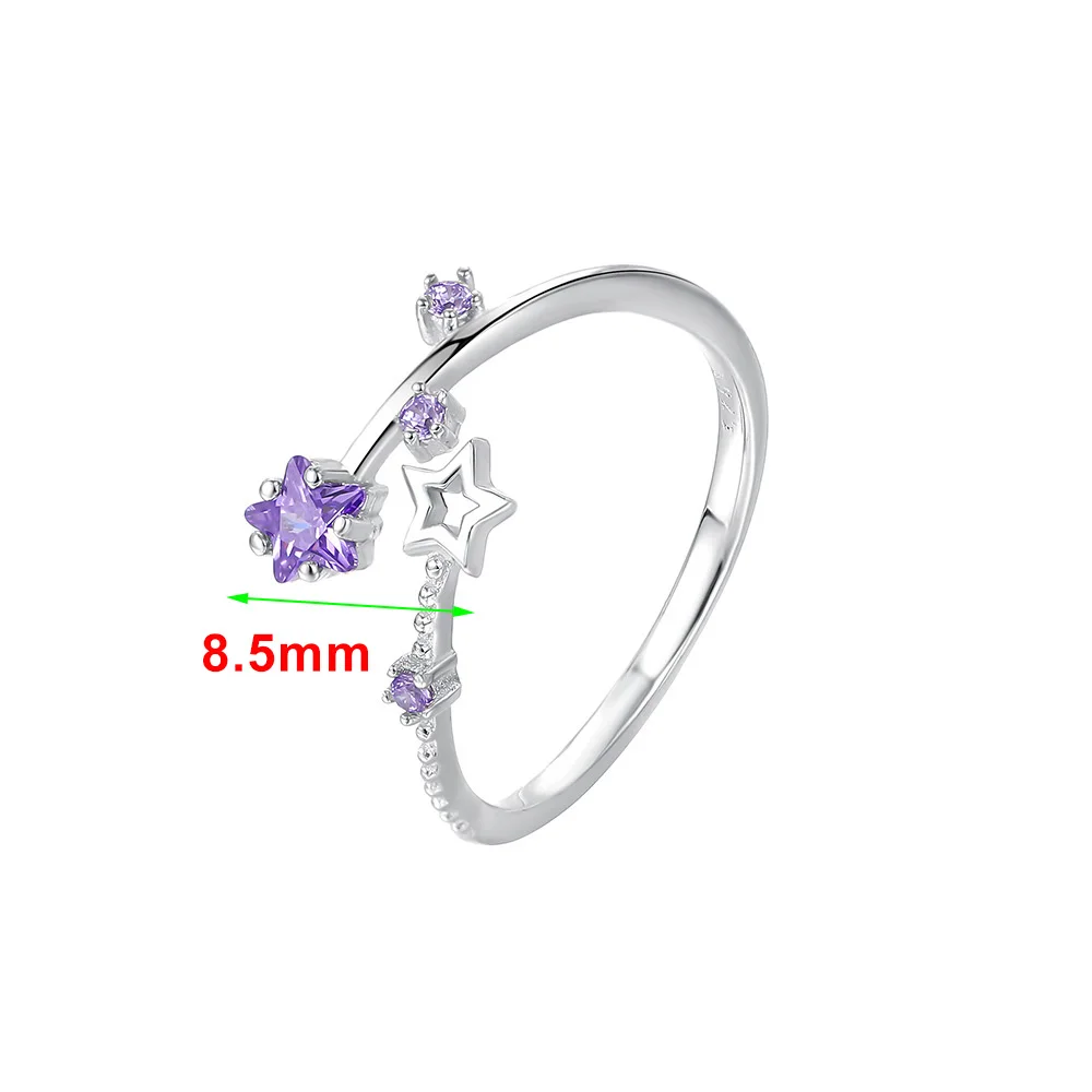 SOFTPIG Real 925 Sterling Silver Sparkling Zircon Meteor Starlight Adjustable Ring for Women Fine Jewelry Exquisite Accessories - Image 2
