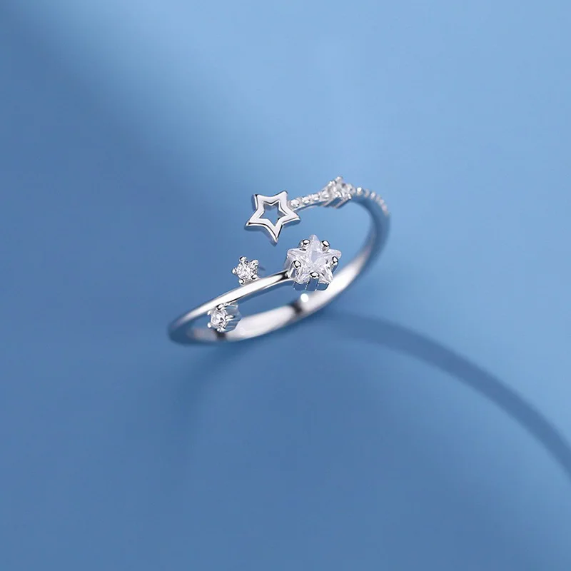 SOFTPIG Real 925 Sterling Silver Sparkling Zircon Meteor Starlight Adjustable Ring for Women Fine Jewelry Exquisite Accessories - Image 6