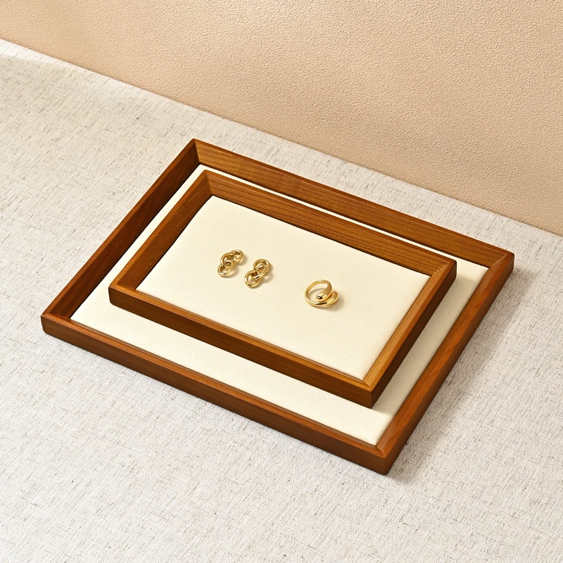 Oirlv Wooden Jewelry Organizer Tray Jewelry Ring Bracelet Necklace Viewing Tray Watch Jewelry Display Tray Jewelry Storage Plate - Image 4