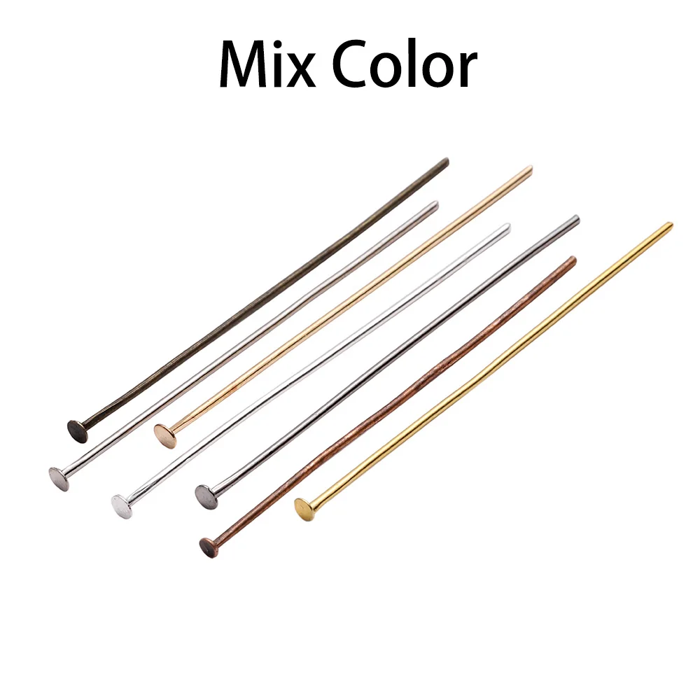 100-200pcs/bag 20 25 30 40 50 60 70 mm Flat Head Pins Gold/Copper/Rhodium Headpins For Jewelry Findings Making DIY Supplies - Image 6