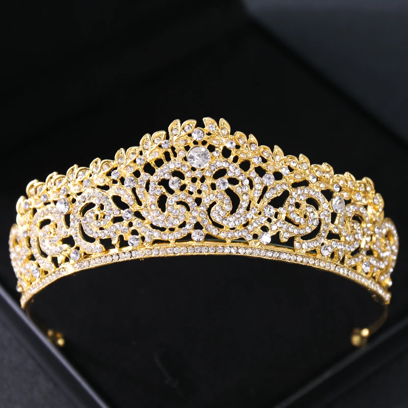 Gold Color Crystal Bridal Tiaras And Crowns Rhinestone Prom Diadem Headband Bridal Wedding Hair Accessories Jewelry Crown Tiara - Image 5