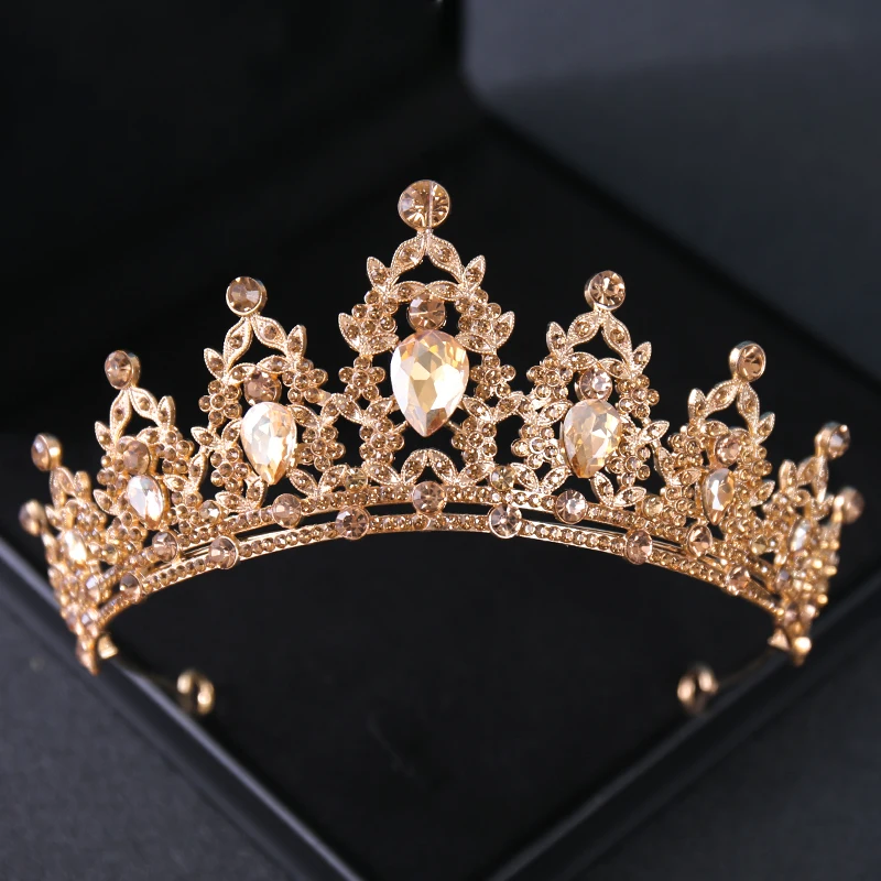 Gold Color Crystal Bridal Tiaras And Crowns Rhinestone Prom Diadem Headband Bridal Wedding Hair Accessories Jewelry Crown Tiara - Image 6