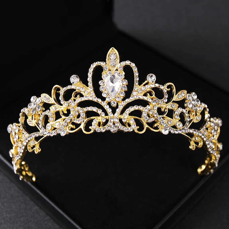 Gold Color Crystal Bridal Tiaras And Crowns Rhinestone Prom Diadem Headband Bridal Wedding Hair Accessories Jewelry Crown Tiara - Image 4