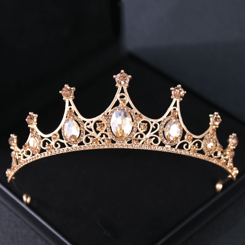 Gold Color Crystal Bridal Tiaras And Crowns Rhinestone Prom Diadem Headband Bridal Wedding Hair Accessories Jewelry Crown Tiara - Image 3