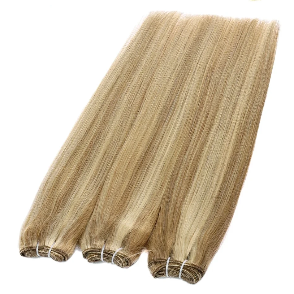 8Pcs Clip In Hair Extensions 100% Real Human Hair P8/613 Color Brown Highlight Blonde For Women Daily Use Real Easy Wear To Go - Image 6